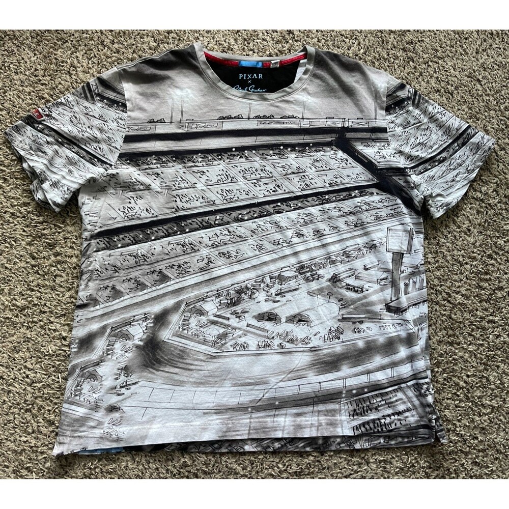 Robert Graham Disney Pixar Cars Movie I Am Speed Art AOP Graphic T Shirt 3XL